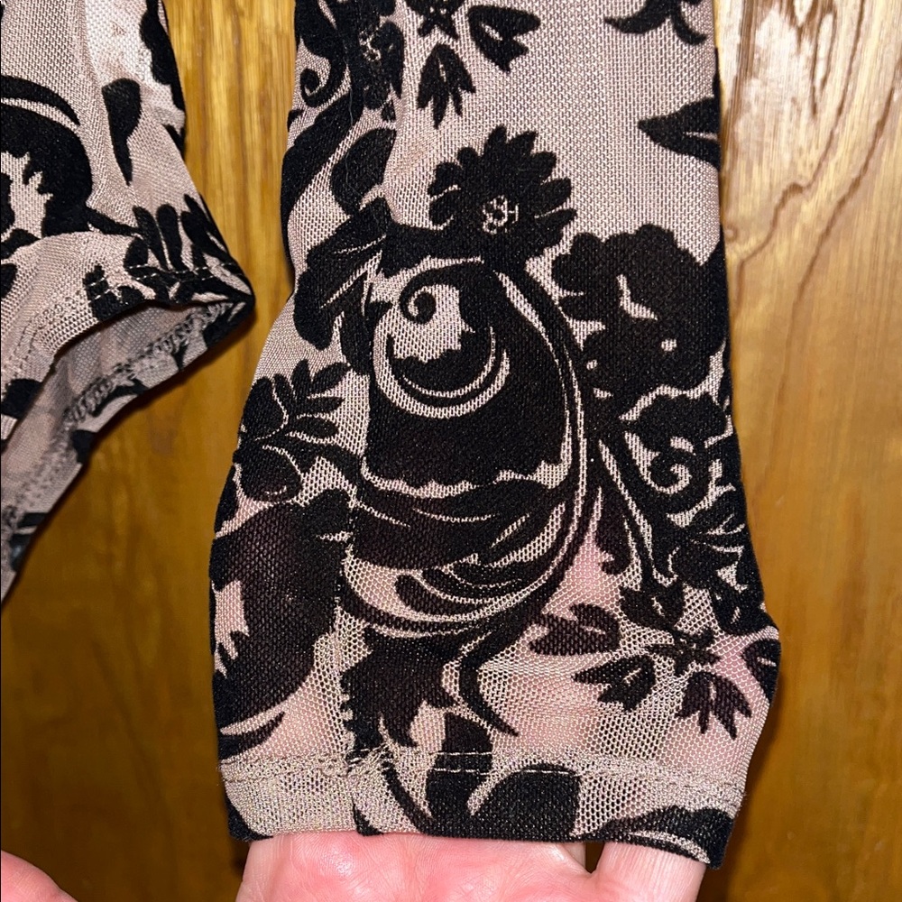 Regal Affair Flocked Velvet Bodysuit size Medium - Picture 7 of 10